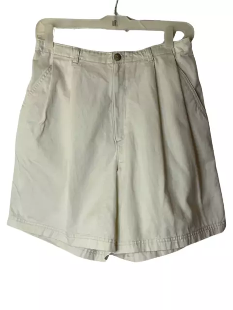 VTG 90S ST. John’s Bay Cream Khaki Trouser High Waisted Pleated Shorts ...