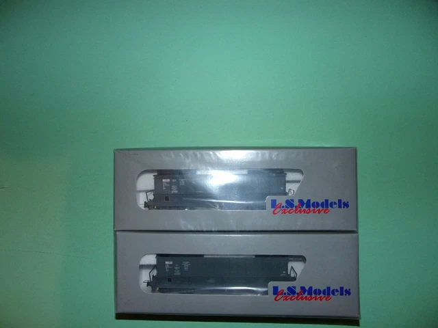 LS MODELS 2 Wagons Minéraliers DMH Ermewa Rouge UIC Ep IV-V – Maquette Ferroviaire Occasion