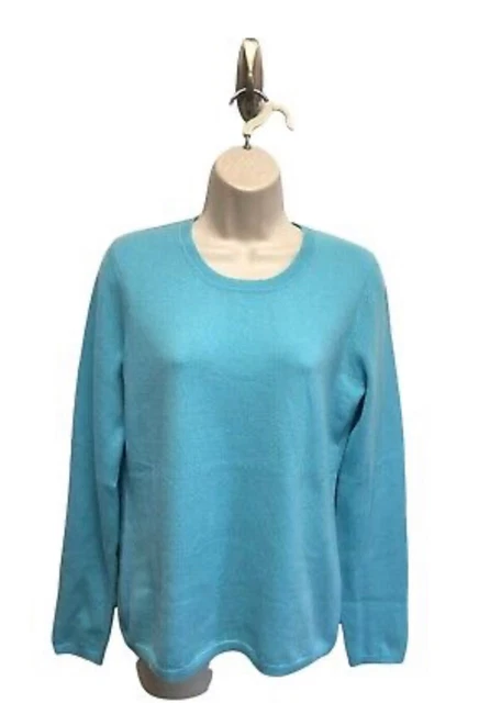 Talbots Blue Long Sleeve Pure Cashmere Sweater Shirt Womens Size XS Casual NEW