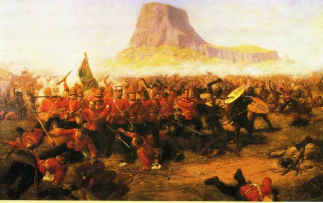 ZULU WAR military print 14" x 11" picture Battle of Isandlwana Rorkes Drift art