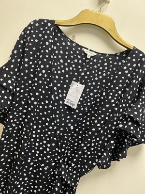 BNWT Max Studio Polka Dot Wrap Dress - Size XL