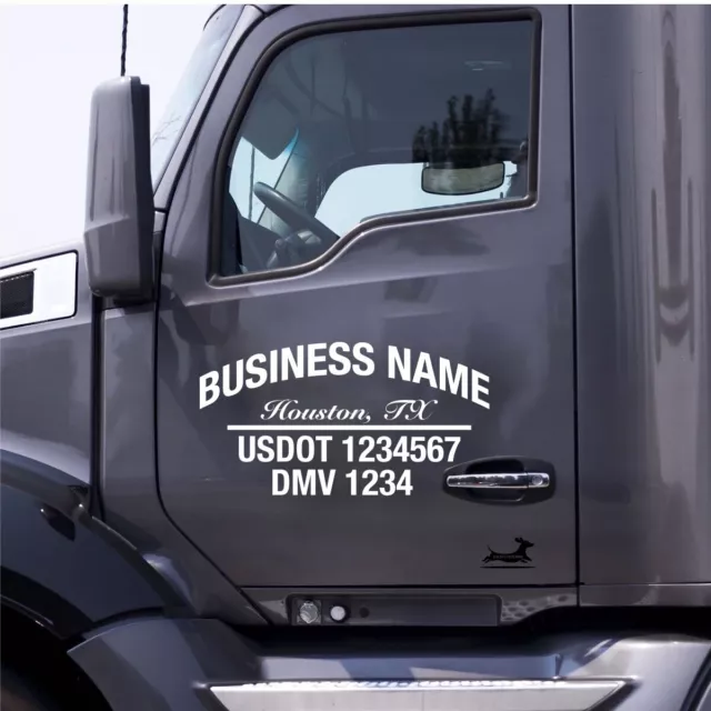 Custom US DOT Trucking Decal Stickers - Truck Lettering - 2 decals  Company Logo