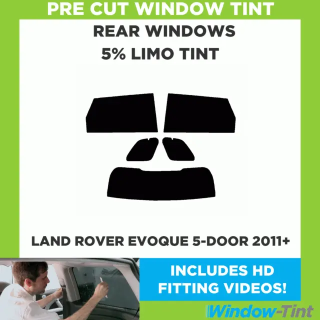 Pre Cut Window Tint for Land Rover Evoque 5-door 2011+ 5% Limo Black Rear Film