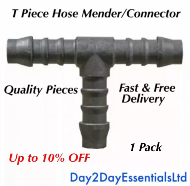 T Joiner Piece Hose Mender 3 Way Tube Connector Pipe Fuel Air Water Hose Reducer