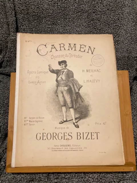 G. Bizet Chanson du Toréador partition 7ter ténor et piano éditions Choudens