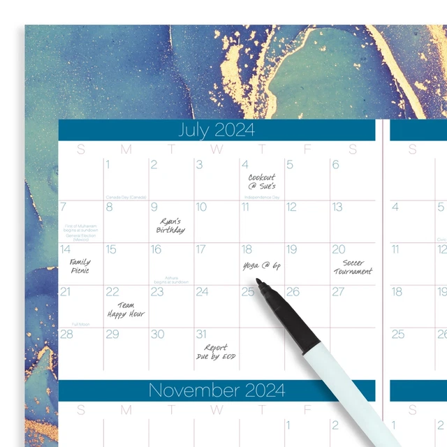 CAMBRIDGE CHROMATIC 20242025 Erasable Wall Calendar Reversible