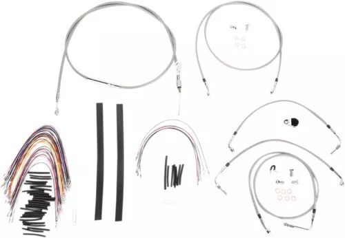 15" Ape Hanger Cable Kit ABS Stainless Steel Burly Brand B30-1104