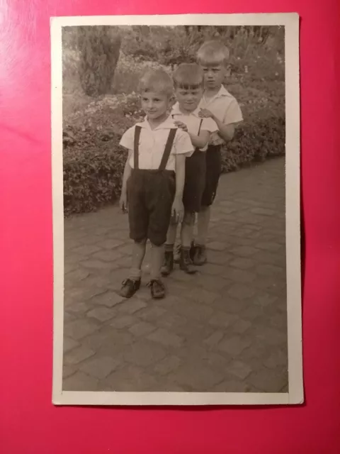 Altes Foto antik Portrait AK gr. Blonde Jungen Pimpf boys Mode Fashion old Photo