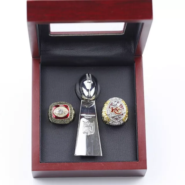 1969 2019 Kansas City Chiefs Champion Ring 2+Trophy Case-DE