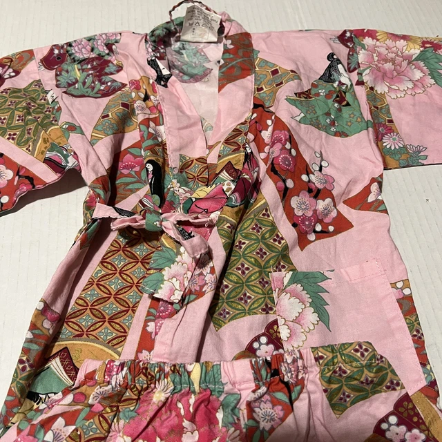 Toddler Girls Japanese Kimono Small S Pink Asian Traditional Wear Kids 5