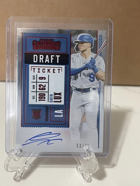 2020 Panini Contenders Draft Ticket GAVIN LUX Auto Rookie /75 Red Hoil Variation