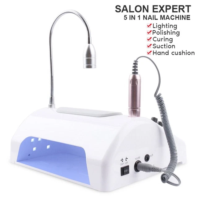 Pulitore polveri unghie asciuga unghie 5 in 1 strumento manicure lampada UV