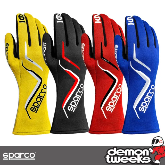 Sparco Land Race Gloves, Motorsport/Rally/Racing (FIA 8856-2018 & SFI Approved)