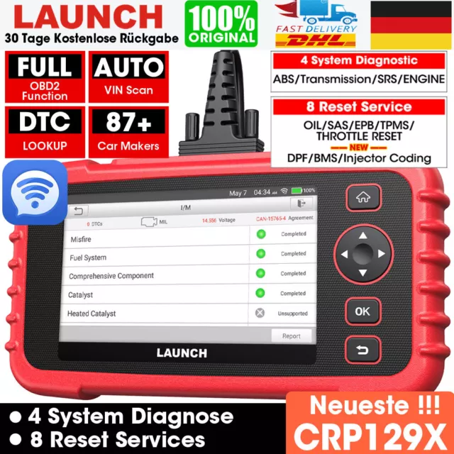 LAUNCH CRP129X Profi KFZ Diagnosegerät Auto OBD2 Scanner TPMS EPB SAS ABS DPF Öl