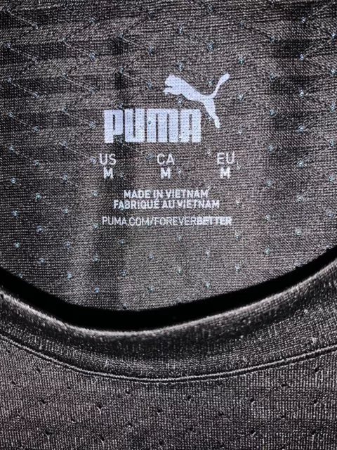 T-shirt d'entraînement homme à manches courtes noir Puma Tech flambant neuf Royaume-Uni M 3