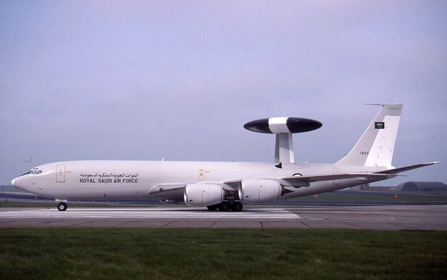 Kodachrome Slide 1802 Boeing E-3A Sentry Royal Saudi Air Force Boscombe Down 92