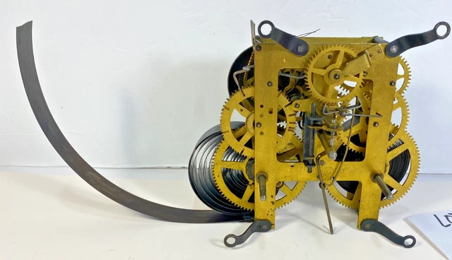 ANTIQUE INGRAHAM Clock Brass Movement 03 For Parts or Repairs