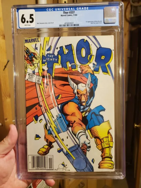 Mighty Thor #337 CGC 6.5 Newsstand White Pages 1st App Beta Ray Bill Simonson