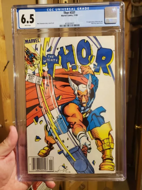 Mighty Thor #337 CGC 6.5 Newsstand White Pages 1st App Beta Ray Bill Simonson