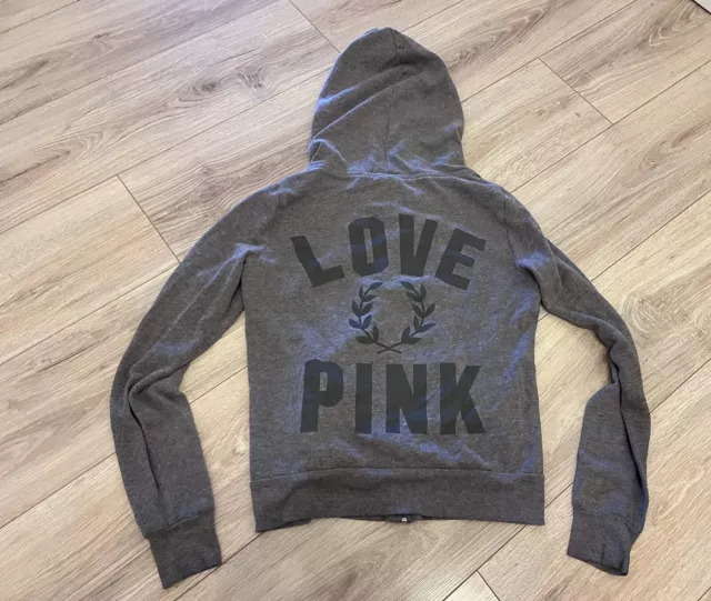 Stylischer Victorias Secret Love Pink Kapuzenjacke in Grau Gr. XS blogger