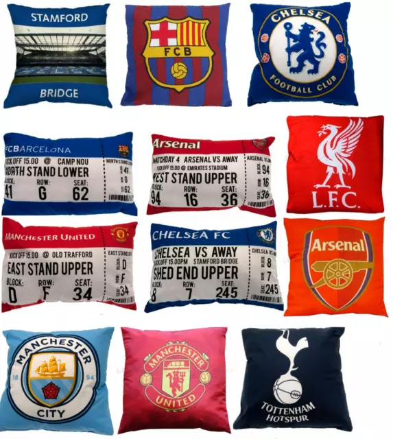 Football Cushion Gift - Manchester Arsenal Tottenham Barcelona Liverpool Chelsea