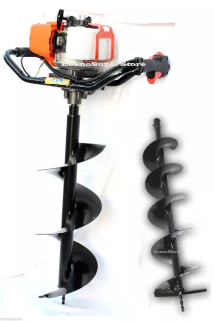 52cc 2.3HP Gas 1 Man Fence Soil Post ice Hole Digger w/6" Earth Auger Bit EPA