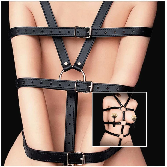 BDSM Correas constrictivas Camisa de fuerza Bondage ARNÉS CON ESPOSAS
