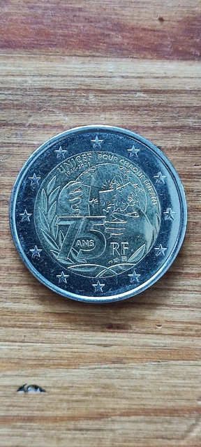 Pièce Commémorative 2 euros 75 Ans de L'UNICEF 2021 RARE
