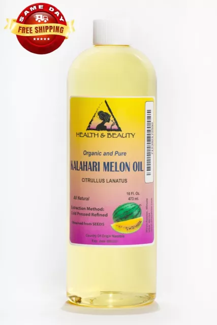 Aceite De Semilla De Melón Kalahari Refinado Orgánico Prensado En Frío Premium Puro Natural 48 Oz 3