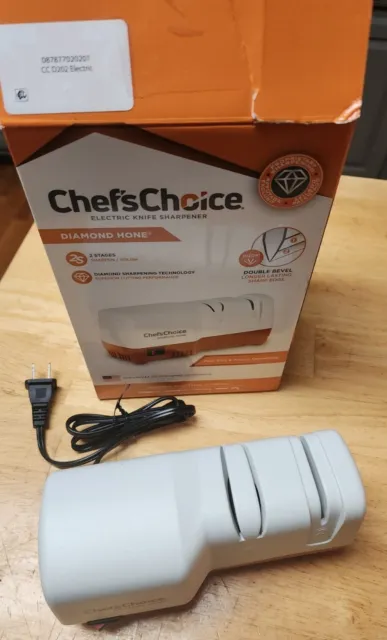 Chef'sChoice 2-Stage Electric Knife Sharpener, White/Orange, D202