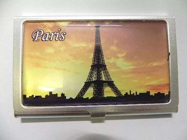 Visitenkarten Etui Paris Eiffelturm,Frankreich,Metall,Business Card Holder !