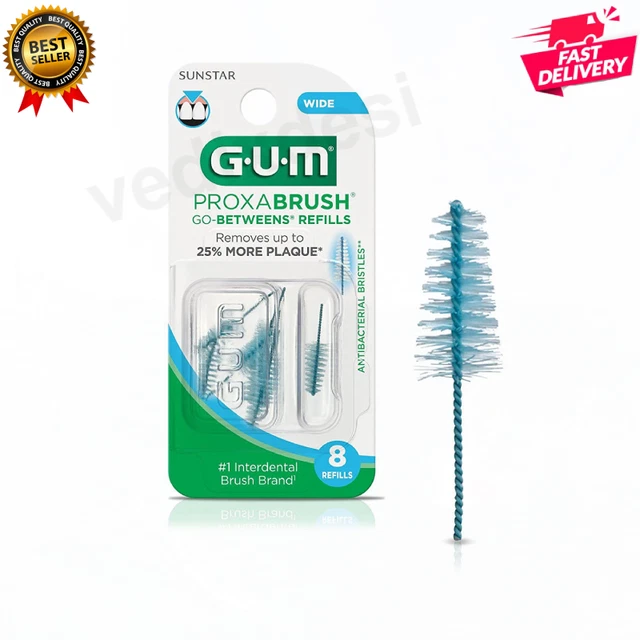 GUM PROXABRUSH GOBETWEENS Interdental Brush Refills, Wide, 8 Count 9.