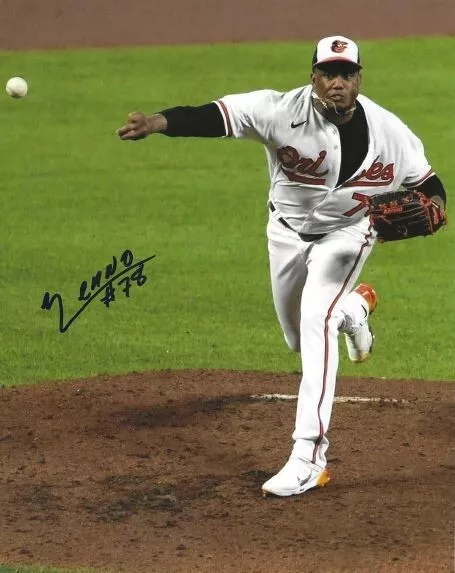 Autographed YENNIER CANO  Baltimore Orioles  8x10 photo- COA