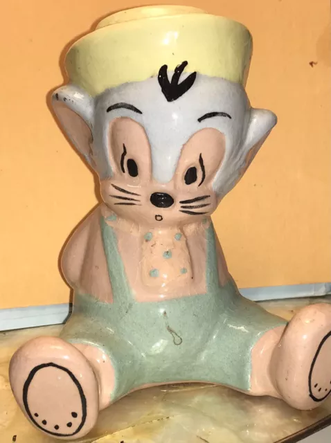 1940s Sniffles Mouse Pottery Figurine Evan K. Shaw Pottery  Looney Tunes Cartoon