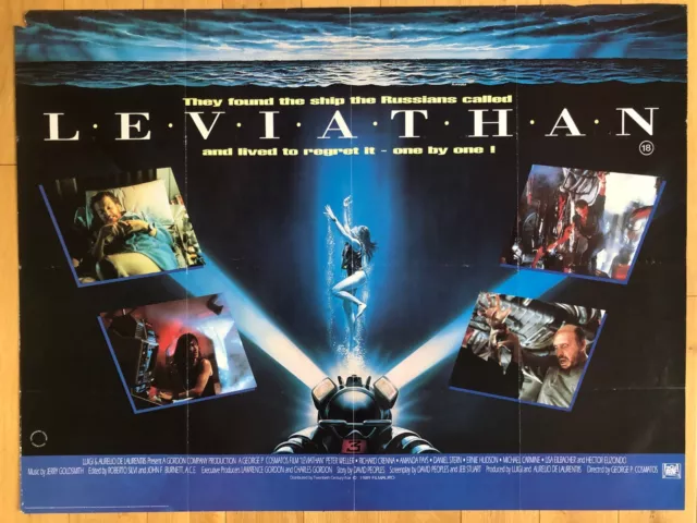 Leviathan Original UK Quad 30"x 40" Folded Cinema Poster Cult Sci Fi Horror 1989