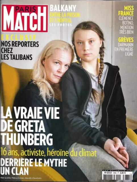 PARIS MATCH n°3685 19/12/2019  Greta Thunberg/ Talibans/ Miss France/ Lagerfeld