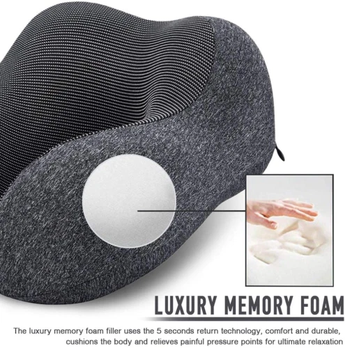 U-Shaped Memory Foam Rebound Travel Pillow Neck Support Head Rest Airplane Sleep 6
