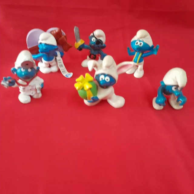 6 Puffi Da Collezione Smurf Peyo