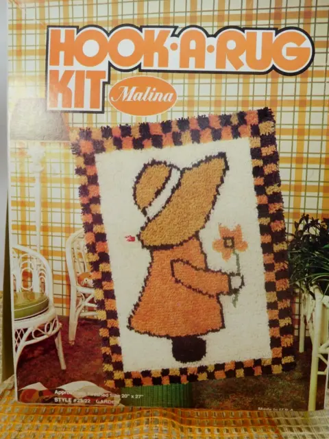 Kit de alfombra de colección Malina Girl 20""x27"" con gancho de flores jardín #25/22