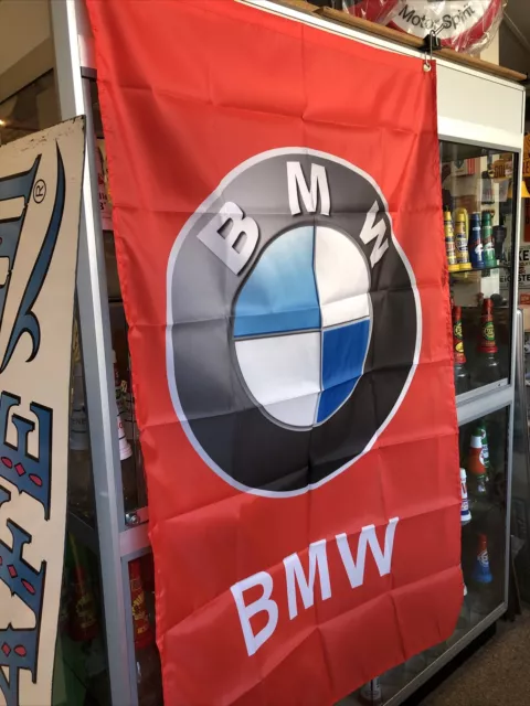 BMW New Red Logo Flag