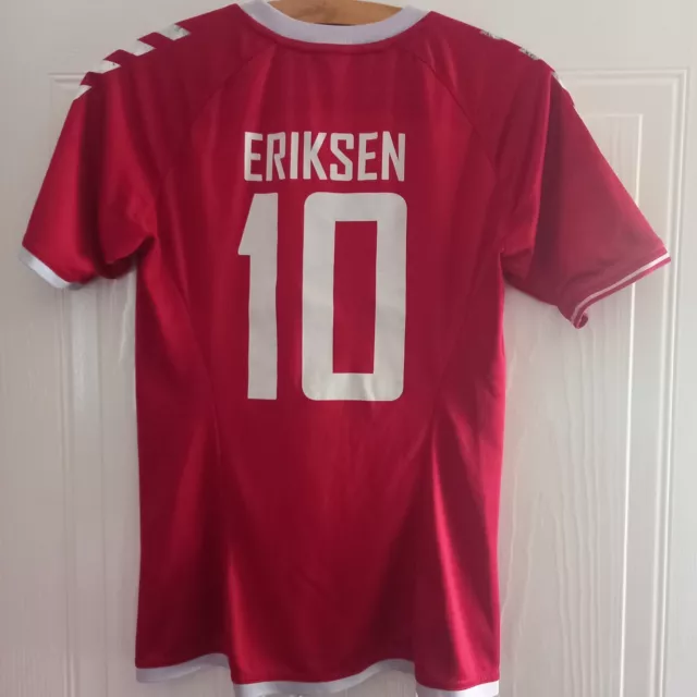 Denmark Christian Eriksen Football Jersey Red Shirt Hummel 2016 2017 Home Top