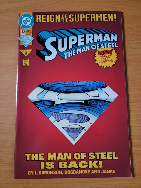 Superman The Man of Steel #22 Die-Cut Cover ~ DOLLAR BIN ~ 1993 DC Comics 2