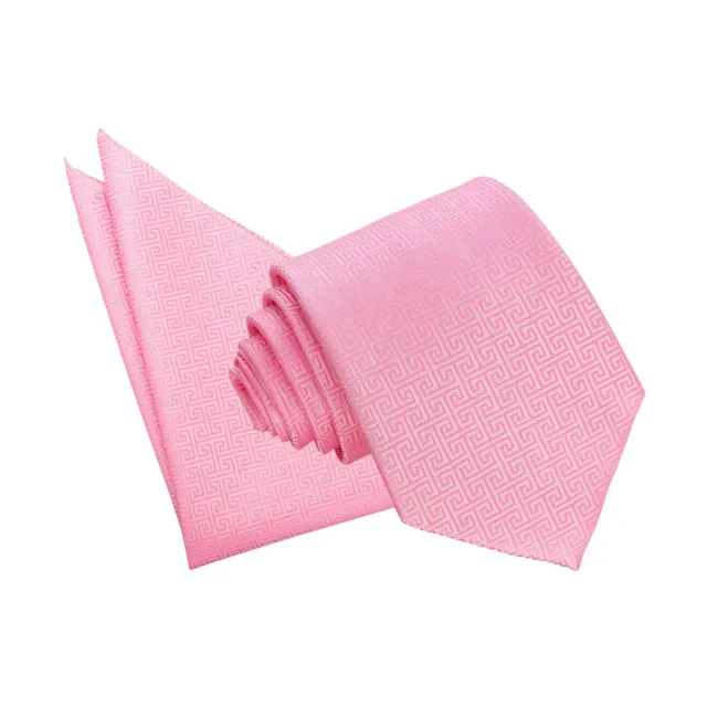 Set classico cravatta da tasca cravatta da uomo rosa tessuto rosa bambino di DQT