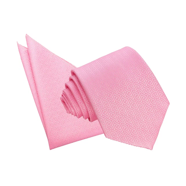 Set classico cravatta da tasca cravatta da uomo rosa tessuto rosa bambino di DQT