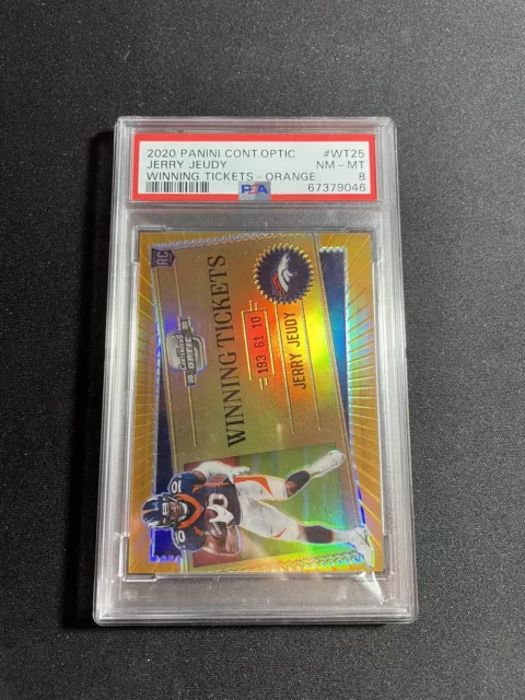 2020 Contenders Optic Jerry Jeudy Winning Ticket Orange Rookie /50 - PSA 8 🟠🔵