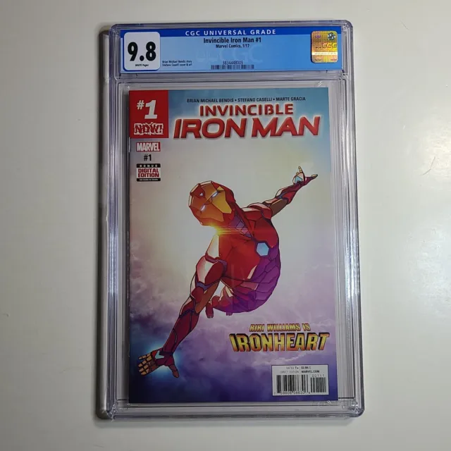 Invincible Iron Man #1, CGC 9.8 NM/MT (Marvel, 2017) 1st Cover Riri as Ironheart