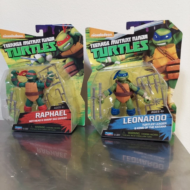 Nickelodeon teenage mutant ninja turtles figures lot of 2  Raphael and Leonardo