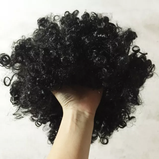 2x Black Afro Curly Wig Costume Fancy Dress World Cup Party Cosplay JHWI51555*2 2