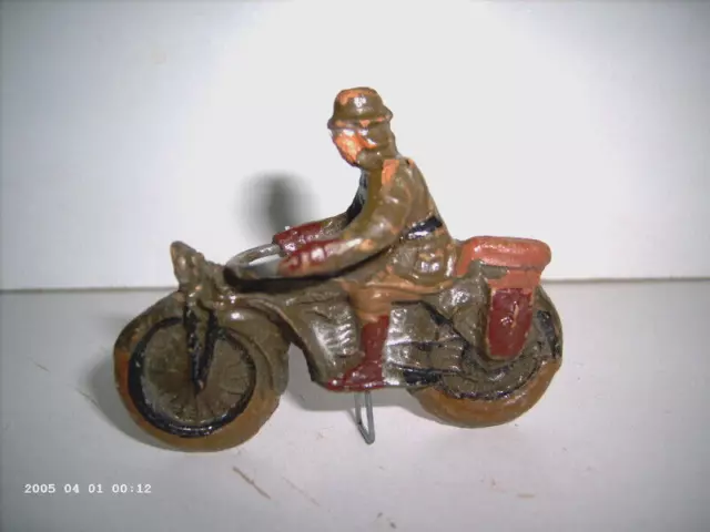 Lineol / Kradfahrer-Kradmelder - Wehrmacht II.WK - zu 7,5 cm Massefigur