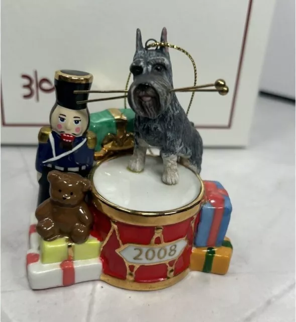 Danbury Mint Miniature Schnauzer Christmas Ornament 2008 Stocking